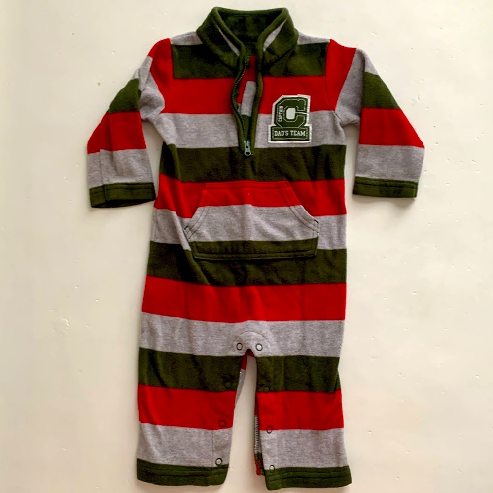 Carter’s Baby Boy Green/Red/Gray Fleece One Outfit 12M
